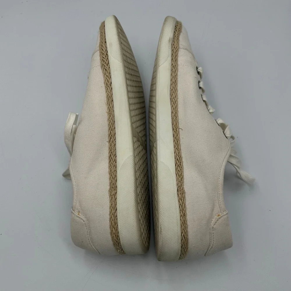 Vionic Hattie Sneakers Womens 11 Cream Canvas Espadrille Low Top Lace Up VS223